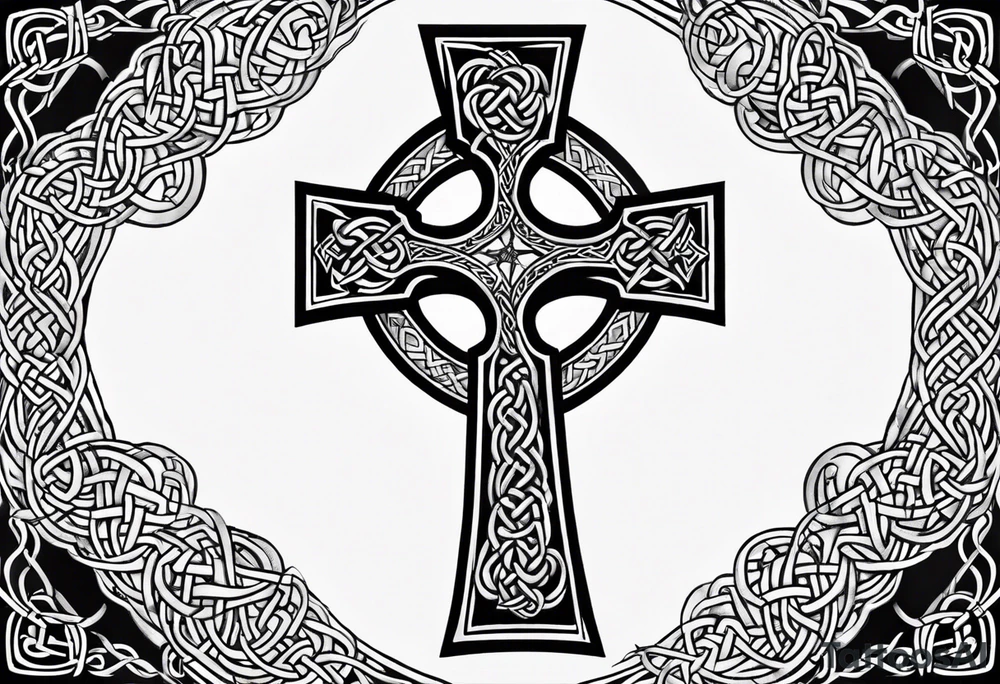 A stone Celtic cross tattoo idea