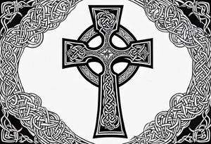 A stone Celtic cross tattoo idea