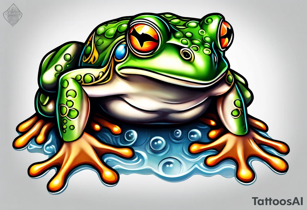 Bodybuilder frog tattoo idea