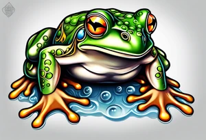 Bodybuilder frog tattoo idea