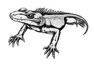 American Old school style black lizard tattoo idea