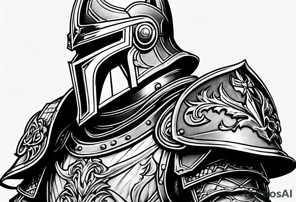 knight in heavy armor tattoo idea