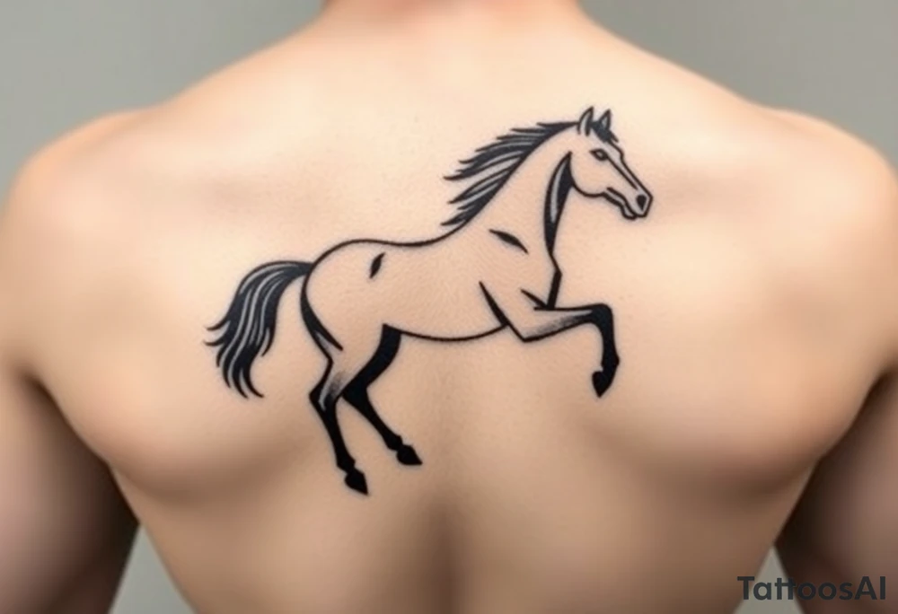 horse silhouette tattoo idea