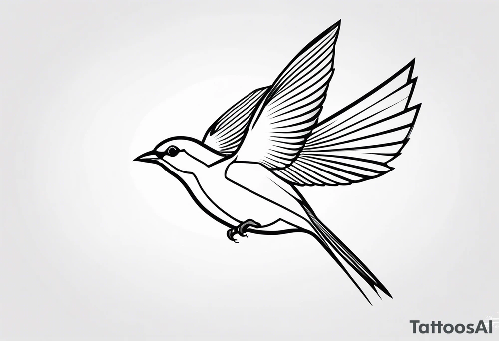 Flying sparrow tattoo idea