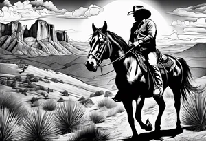western cowboy tattoo idea