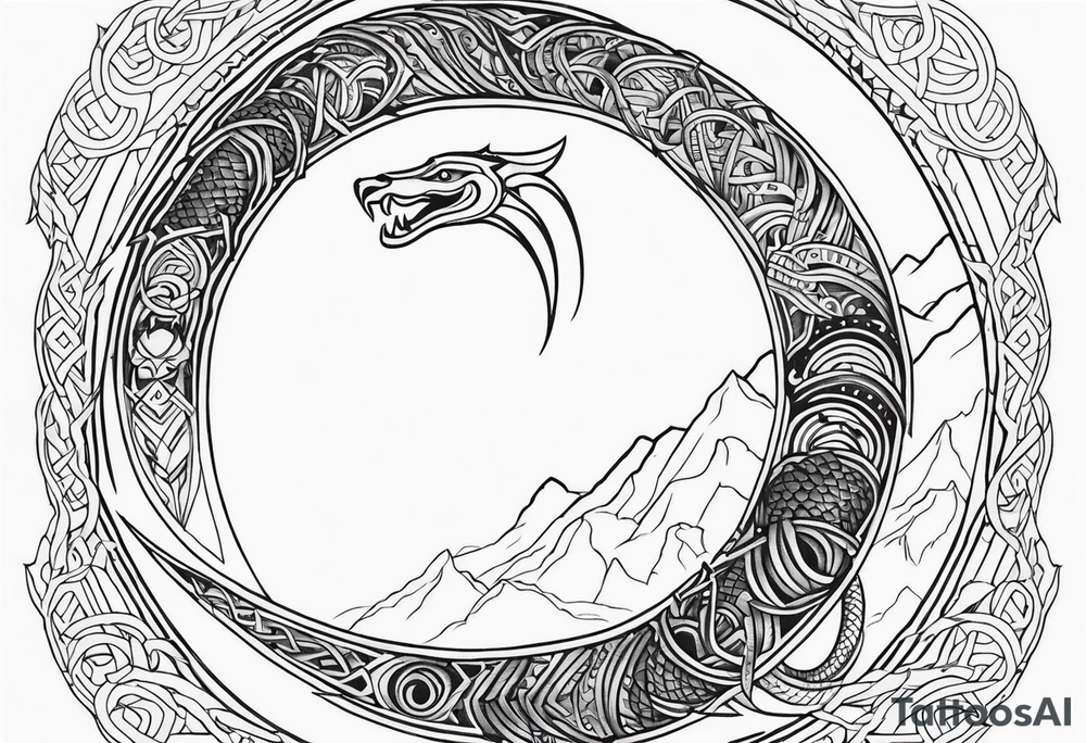 norse mythology world serpent tattoo idea