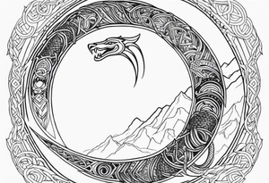 norse mythology world serpent tattoo idea