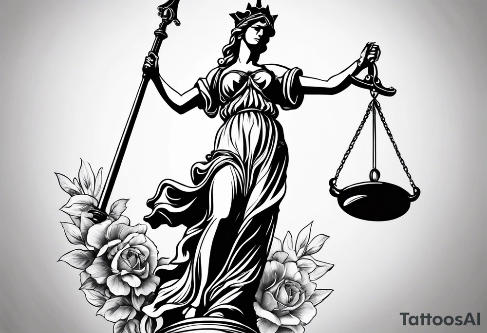 lady justice tattoo idea