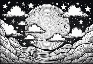 stars, clouds, tattoo idea