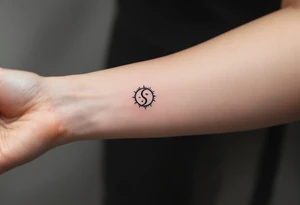 sunface (sunsign in aquarius) & moonface (moonsign in pisces) astrology / yang and yang / apple emojis inspired tattoo idea