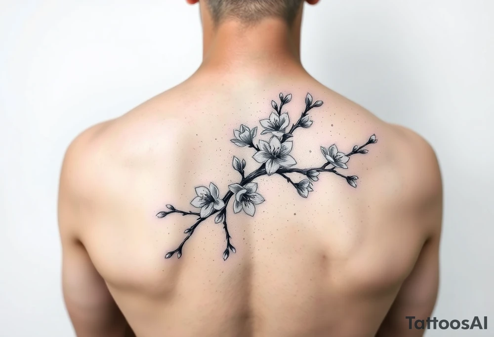 Cherry blossom branch tattoo idea