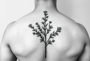 rosemary in flower, realistic tattoo idea