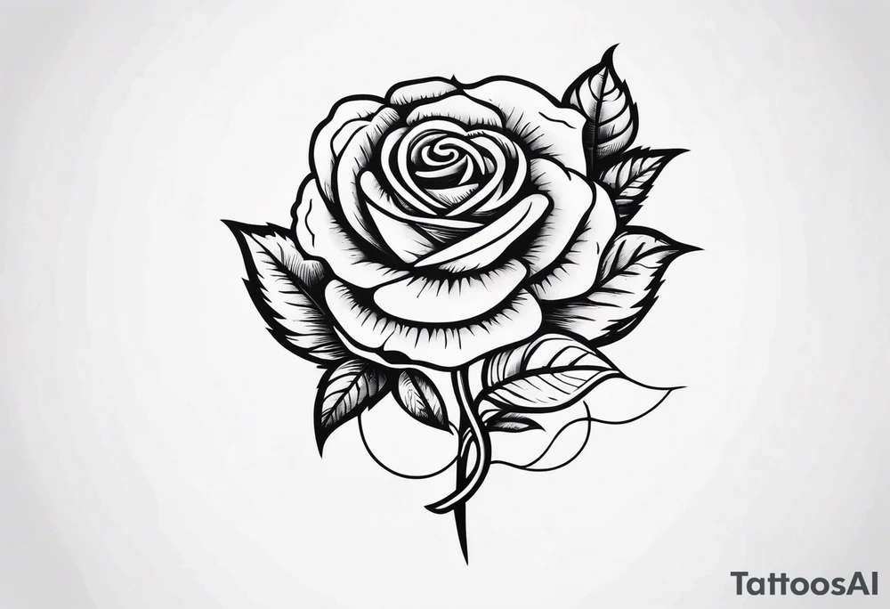 Messer mit Stacheldraht und Rose tattoo idea
