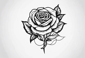 Messer mit Stacheldraht und Rose tattoo idea