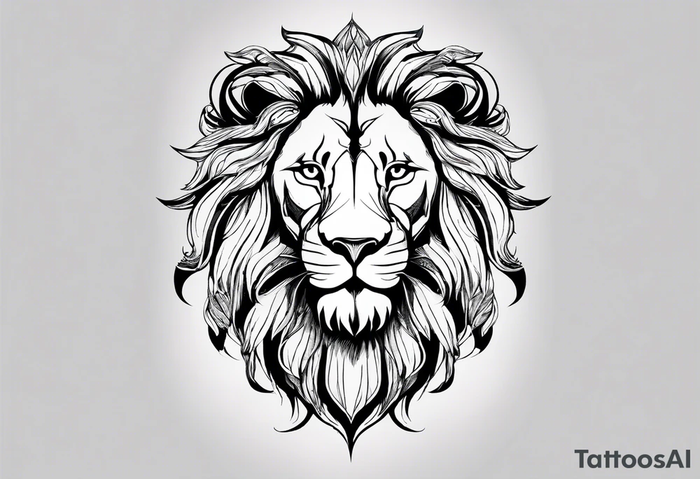 Lion avec des ailes brûlés avec un signe ouroboros tattoo idea