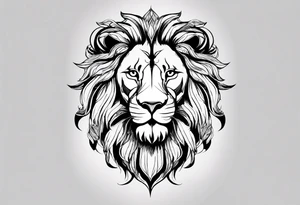 Lion avec des ailes brûlés avec un signe ouroboros tattoo idea