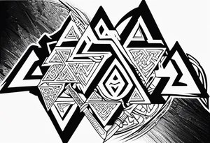Valhalla 
 sword axe valknut tattoo idea