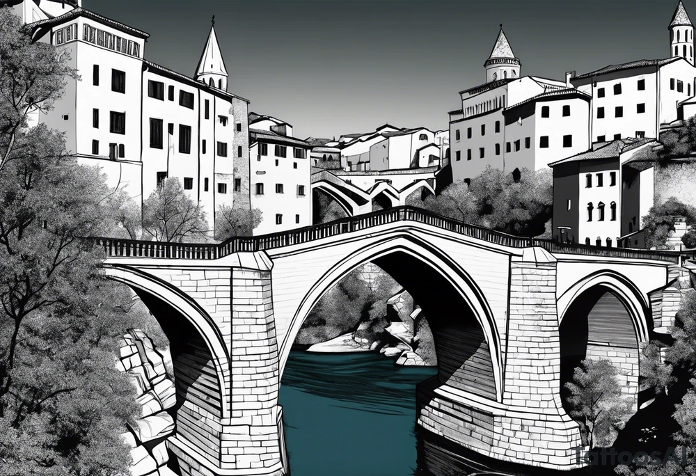 Mostar, old bridge tattoo idea