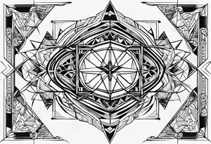 A geometric half sleeve tattoo idea
