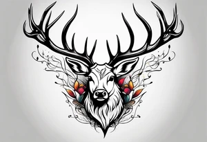 antlers flying away tattoo idea