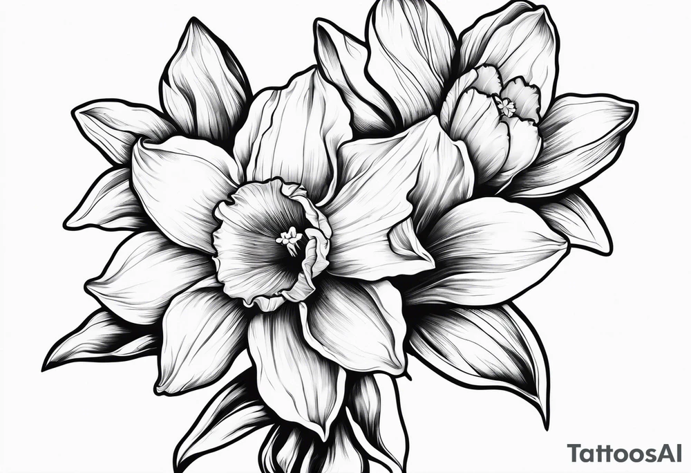 Daffodil birth flower chain tattoo idea