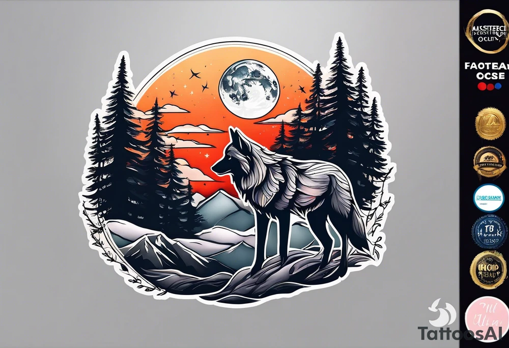 Mountains
Wolf
Forest
Sunset
Moon tattoo idea