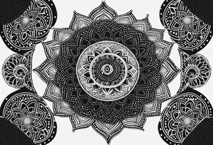 kali mandala, geometric, cosmic tattoo idea