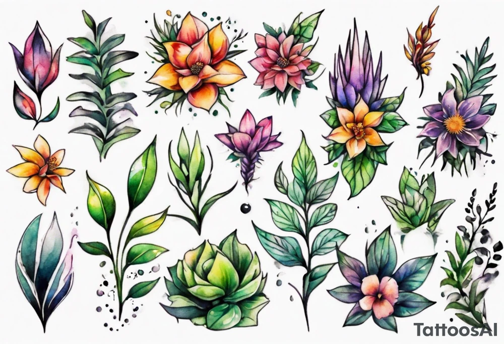 Power with plants tattoo idea