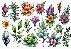 Power with plants tattoo idea