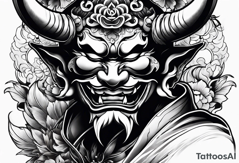 hannya and effect smoke tattoo idea