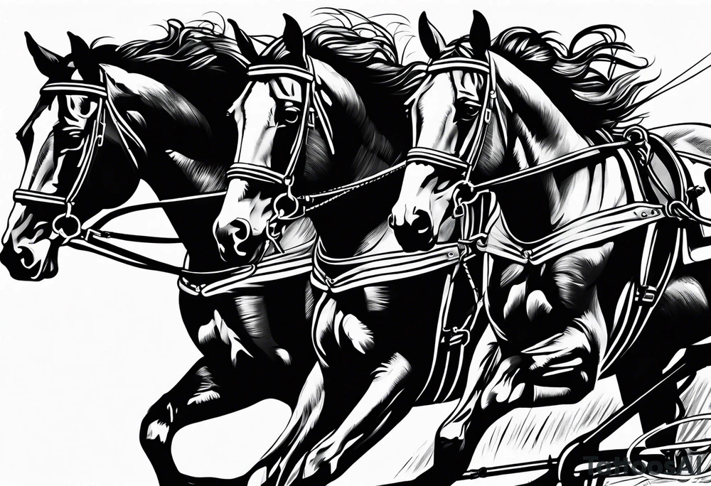 horse harness racing tattoo idea