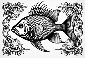 Pinstripe fish tattoo idea