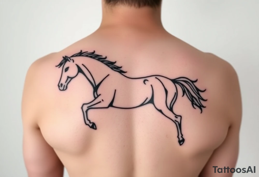 horse silhouette tattoo idea