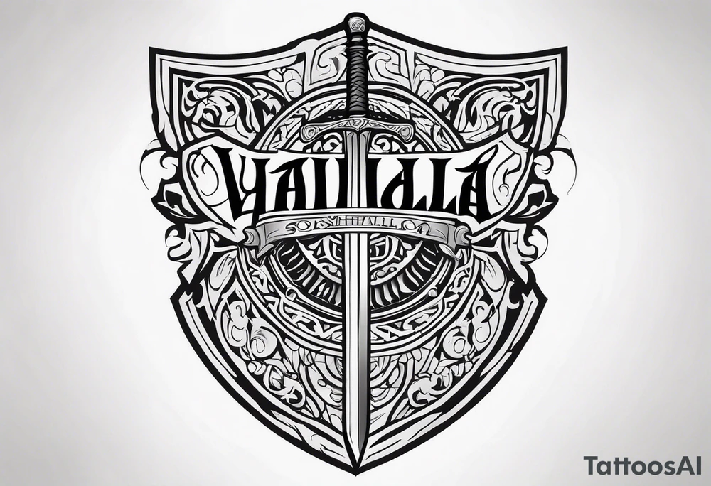 Valhalla
sword shield armour tattoo idea