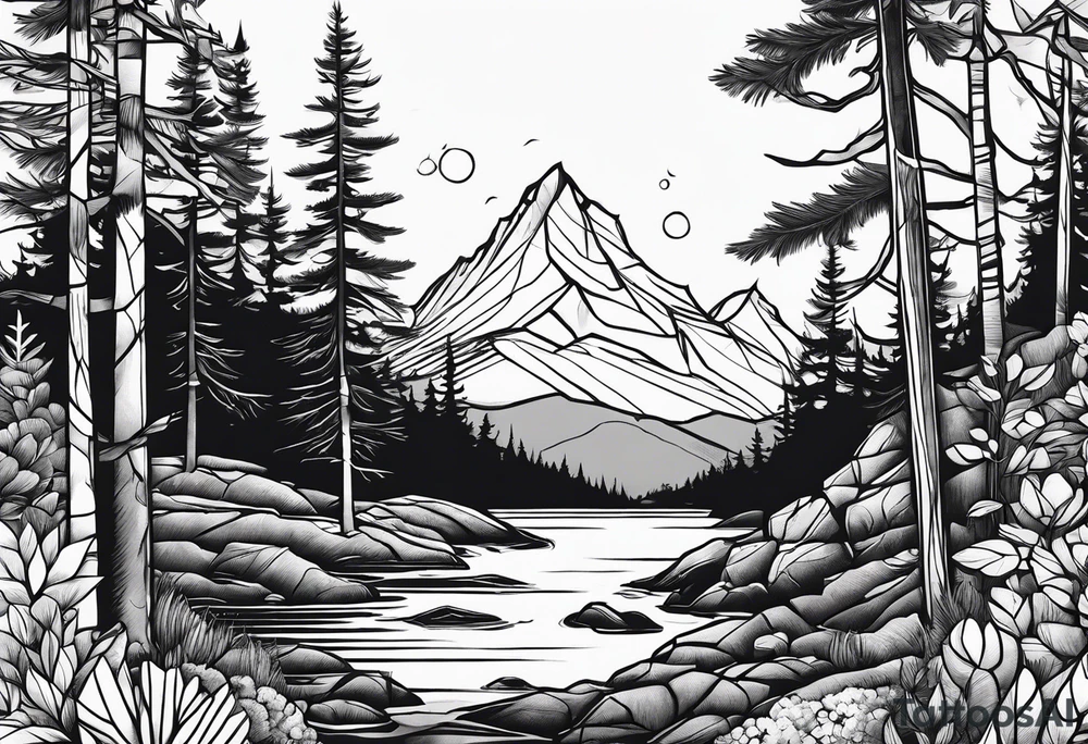 maine wilderness tattoo idea