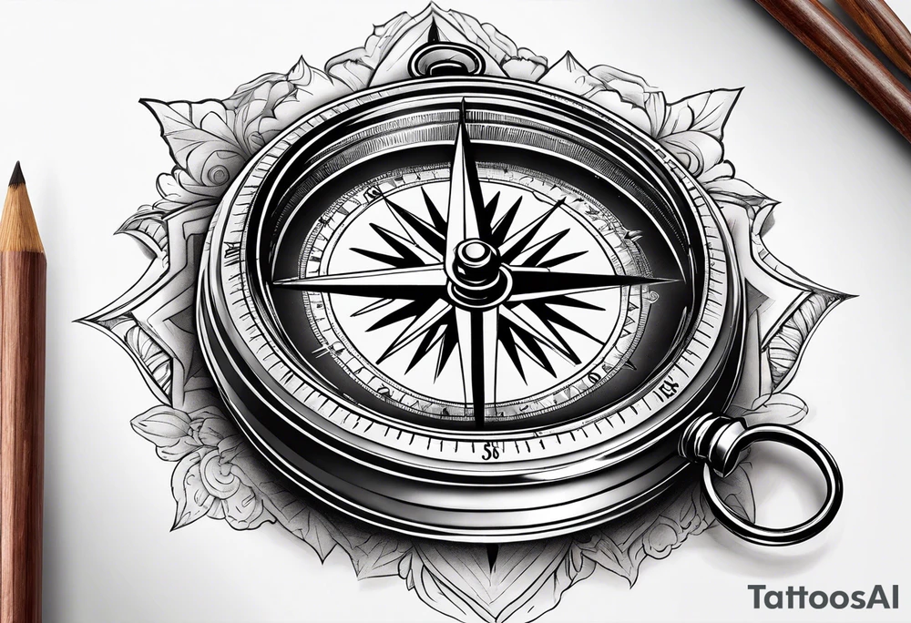 compass with lid tattoo idea