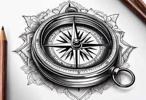 compass with lid tattoo idea