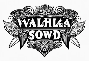 Valhalla axe sword tattoo idea