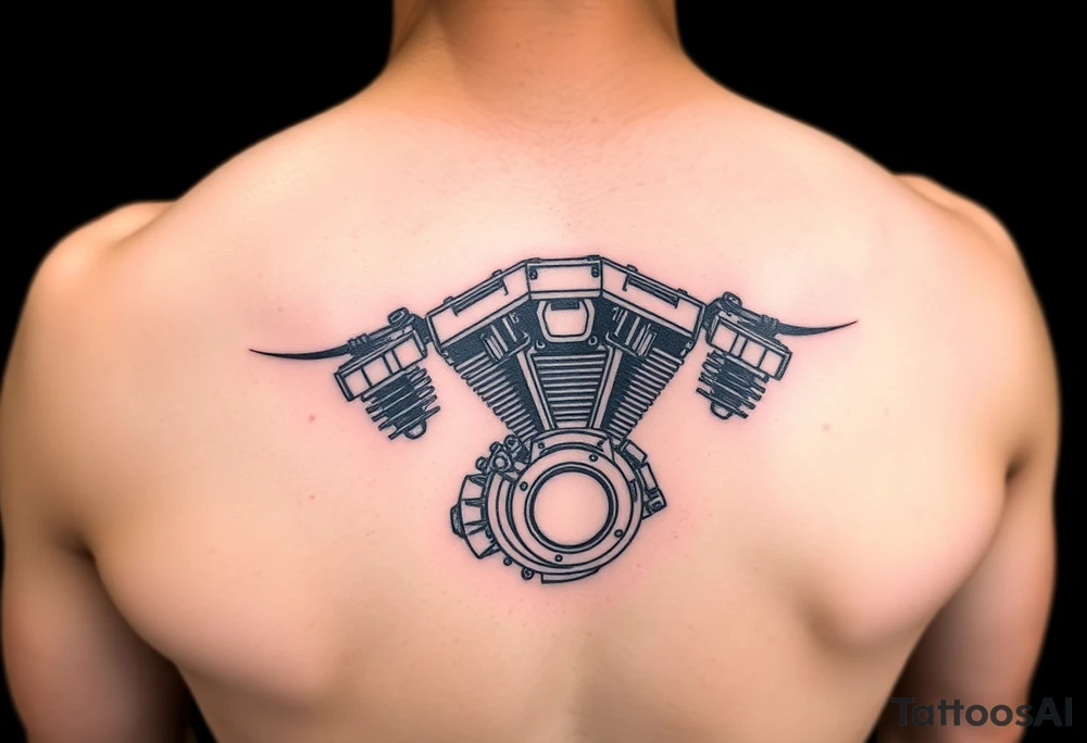 motorcycle engine tattoo idea