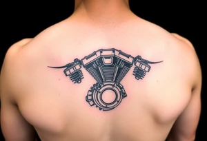 motorcycle engine tattoo idea