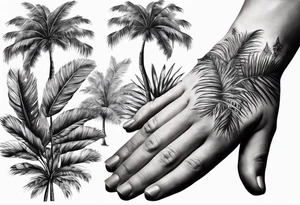 tree palm but instead of leaves there are palms (part of hand) tattoo idea