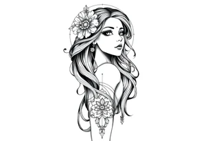 Reincarnation,beautiful girl long fore arm tattoo idea