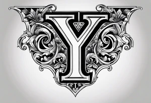 Capital letter Y followed by the Roman date June 1 tattoo idea