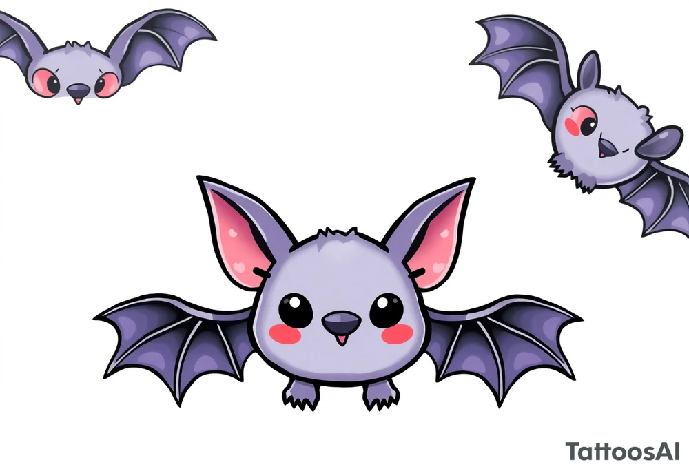 10 cute bats tattoo idea