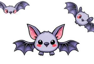 10 cute bats tattoo idea