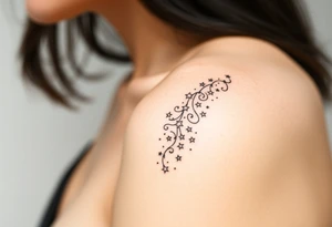 Cascade of stars swirl tattoo idea