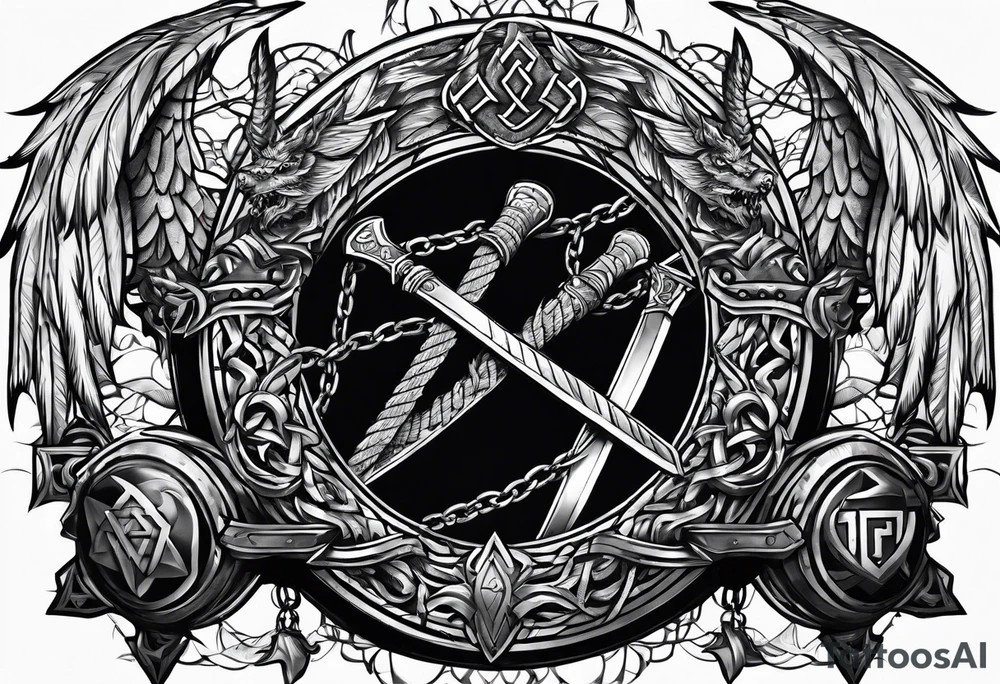 Valhalla sword chain barbed wire
dragon axe Valknut tattoo idea Valhalla sword chain barbed wire
dragon axe Valknut tattoo idea