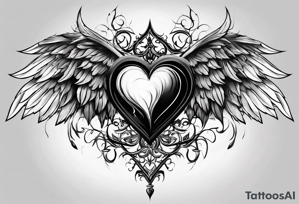 angelish devil heart/wings tattoo idea