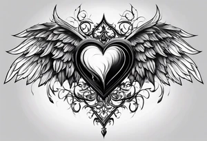 angelish devil heart/wings tattoo idea