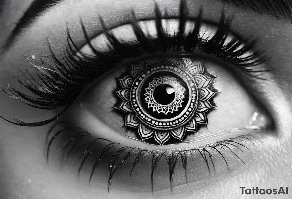 Mandala, eye, detail tattoo idea